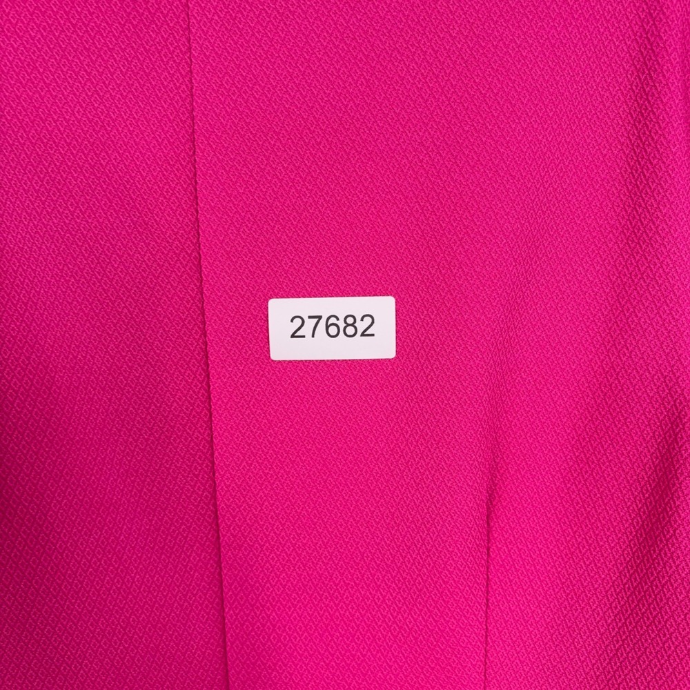 Trina Turk Dress Womens 12 Hot Pink Bell Sleeve V-Neck Shift Resort Contemporary - Picture 8 of 8